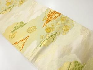 アンティーク　雲取りに古典柄・宝尽くし模様織出し袋帯（材料）